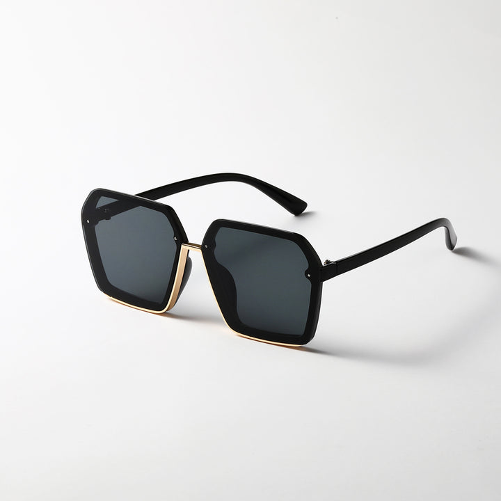 Dame kreative oversized solbriller med unik geometri Skanto