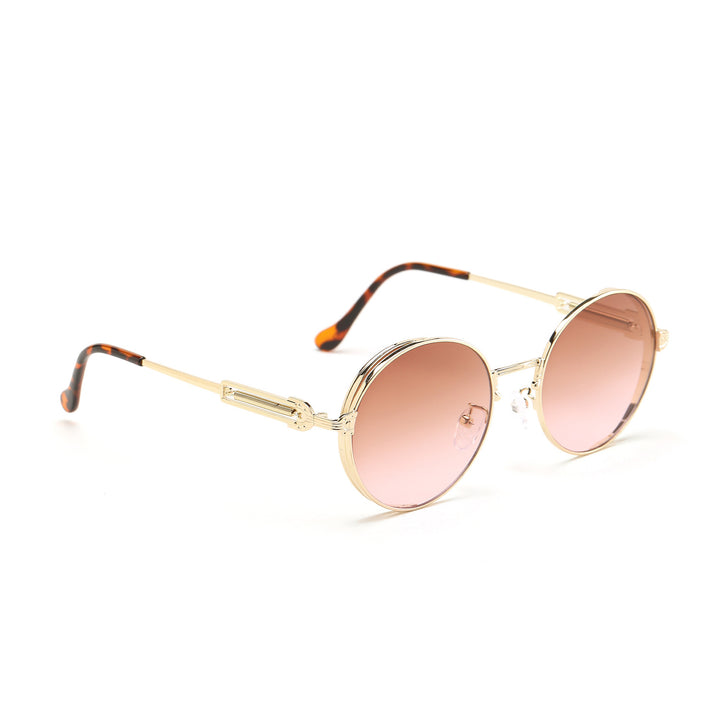 Dame rund Vintage-solbrille med eksklusiv metallramme Skanto