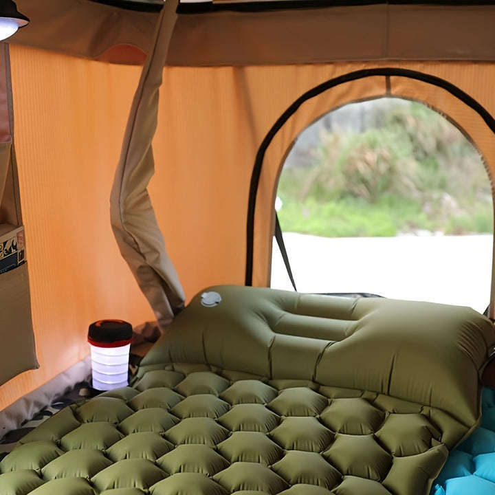Oppblåsbar komfort campingmatte med ergonomiske luftputer Skanto