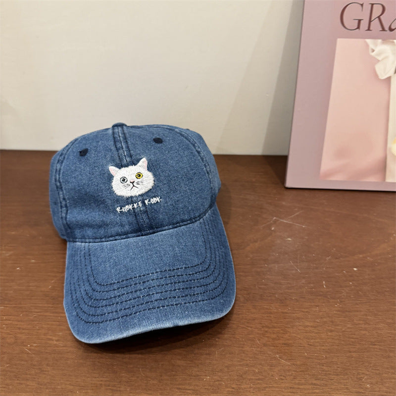 Kvinnenes avslappede bomulls baseball cap med kattedeling Skanto