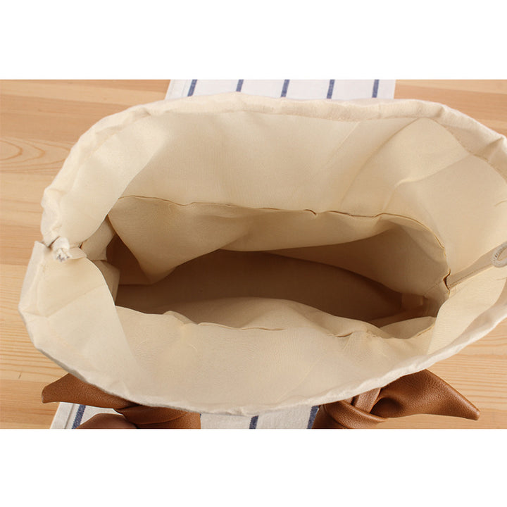 Basket bag with elegant fabric decoration Skanto