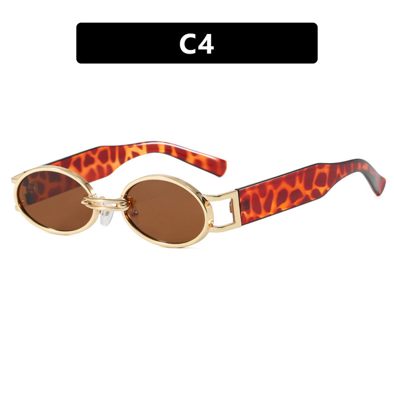 Women's oval sunglasses with golden accents and stylish frame Skanto