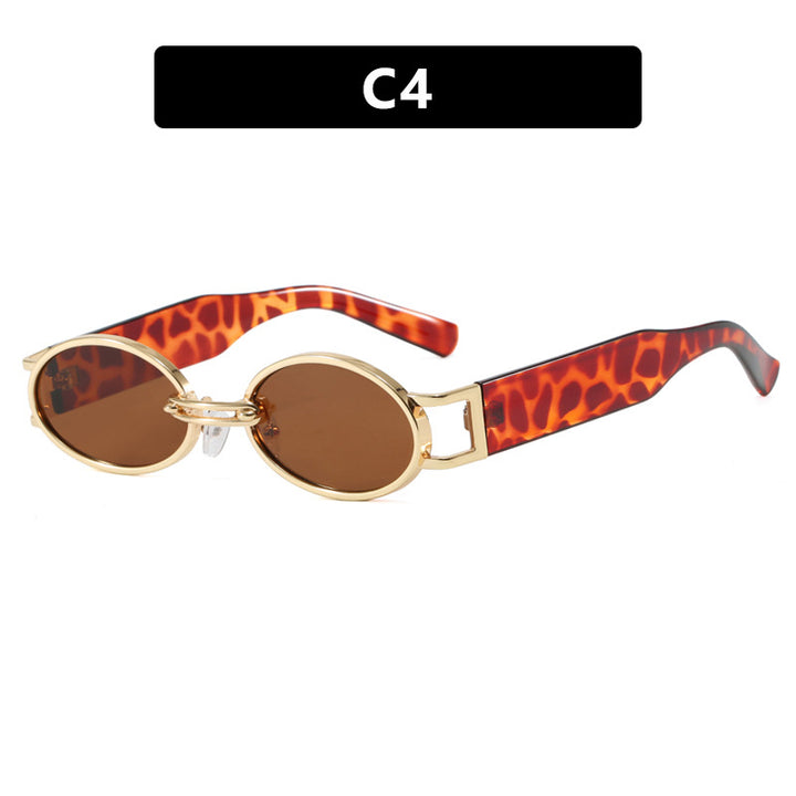 Women's oval sunglasses with golden accents and stylish frame Skanto