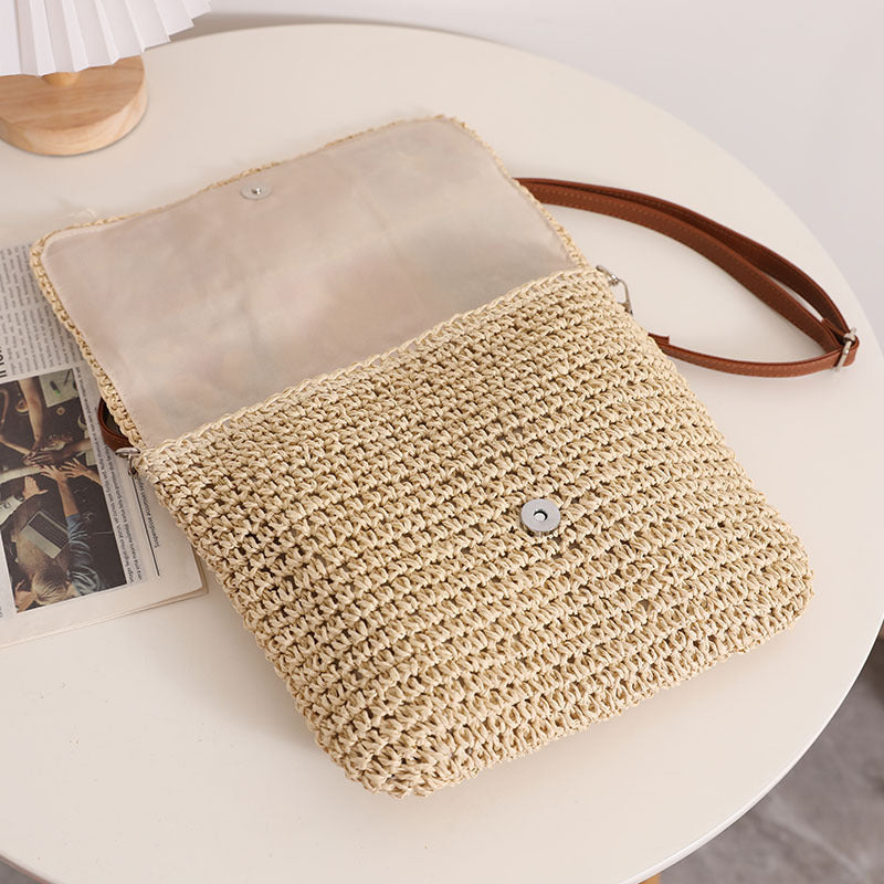 Modern shoulder bag with colorful crochet pattern Skanto