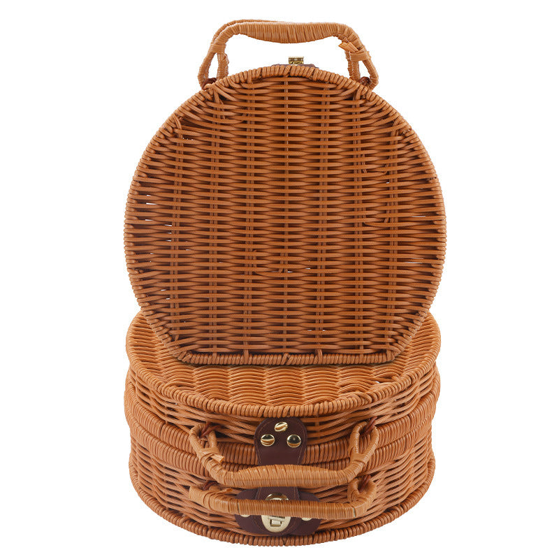 Damer Runde Wicker Håndveske Skanto
