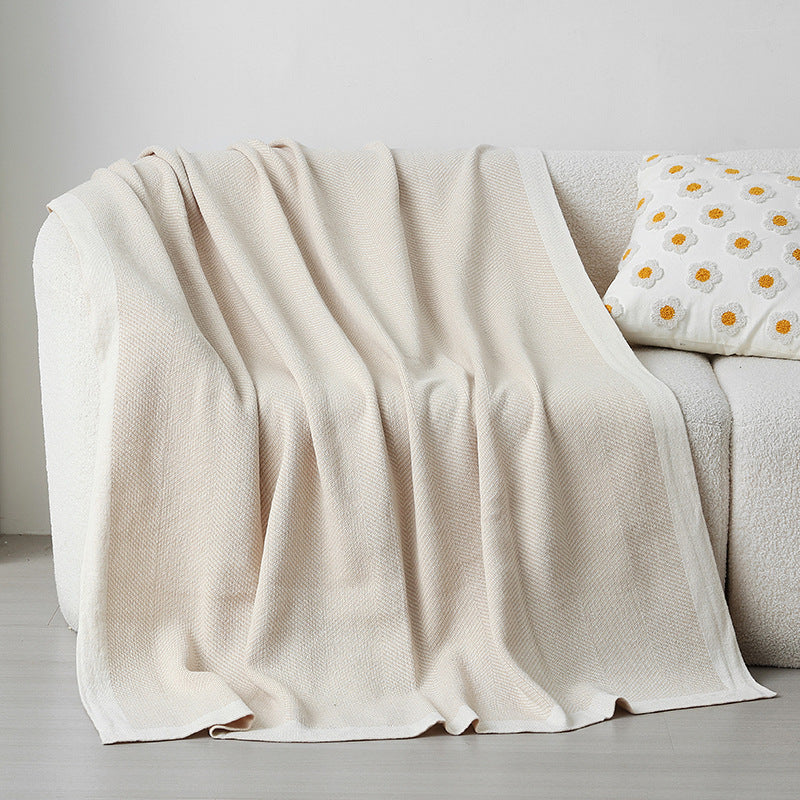 Kvinnelig Elegant Snuggle Blanket laget av Myk Strikk med Geometrisk Mønster Skanto