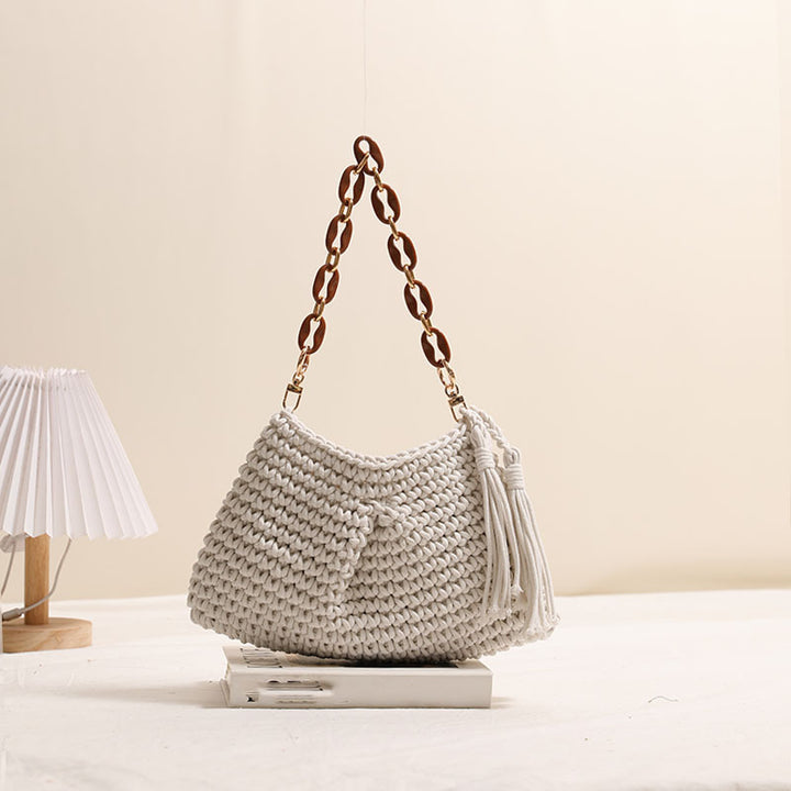 Handmade macrame bag with stylish fringe Skanto