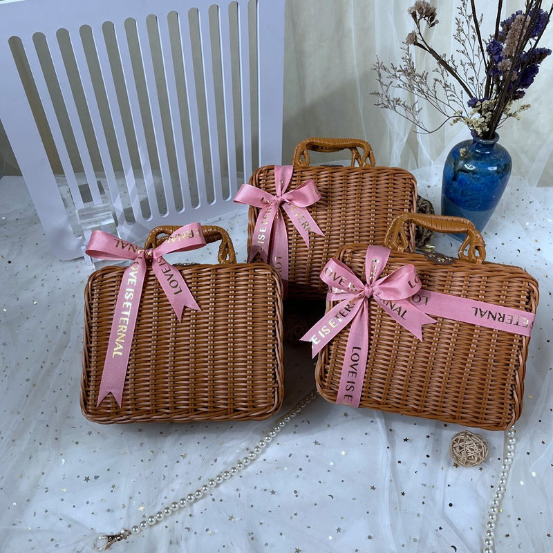 Dame klassisk Rattan Håndveske Skanto