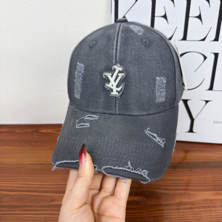 Herres Slitt Denim Justerbar Baseball Cap Skanto