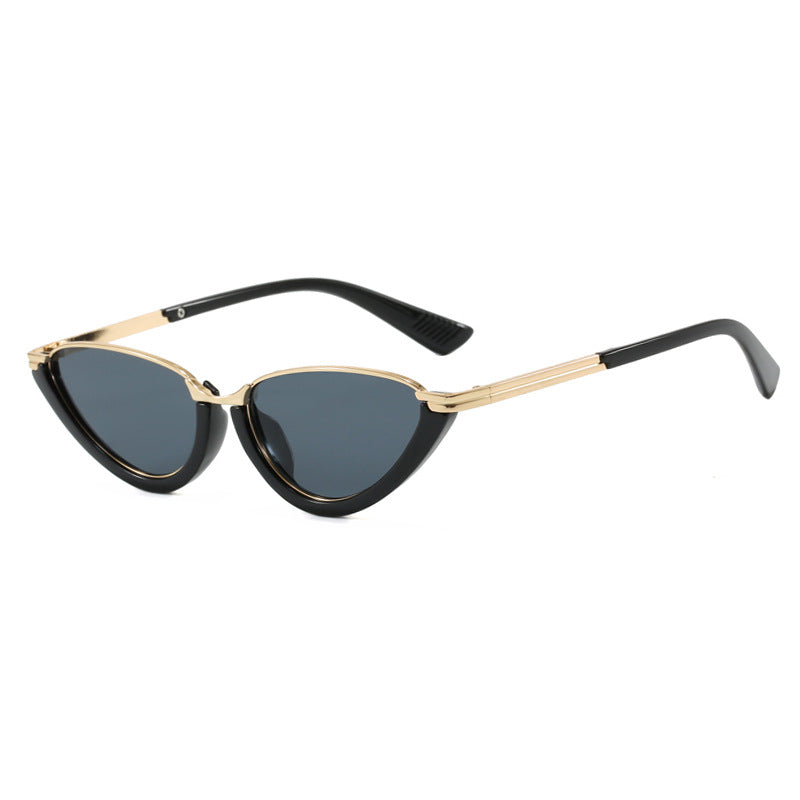 Women's Futuristic Cat-Eye Sunglasses with Gold Details Skanto