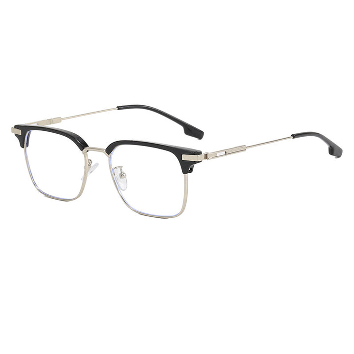 Dame kvadratisk solbrille med lett metallramme og brede stenger Skanto