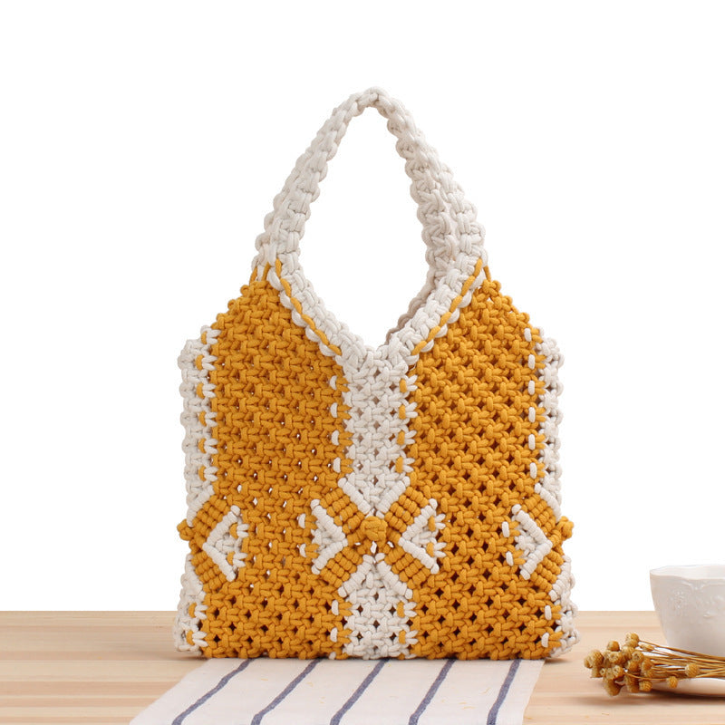 Hand-knotted tote bags in modern Scandinavian style Skanto