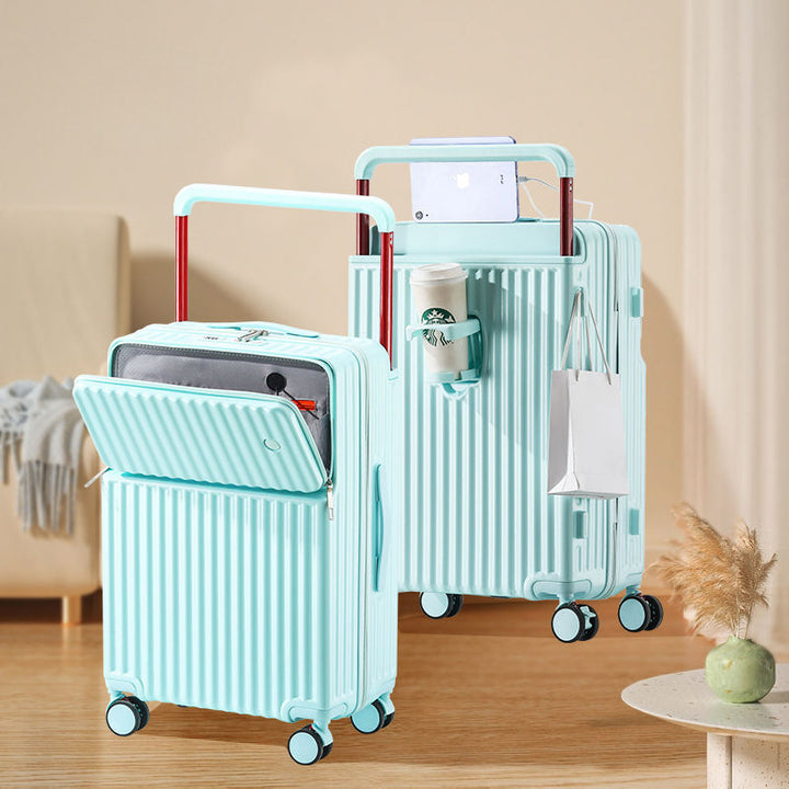 Unisex Multi-Compartment Rolling Hard-Shell Bagasje med Integrert Ladeport Skanto