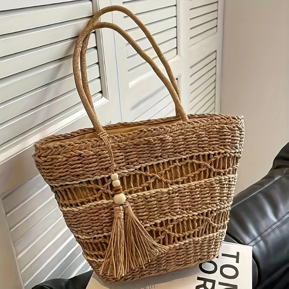 Stilig og romslig makramee bag Skanto