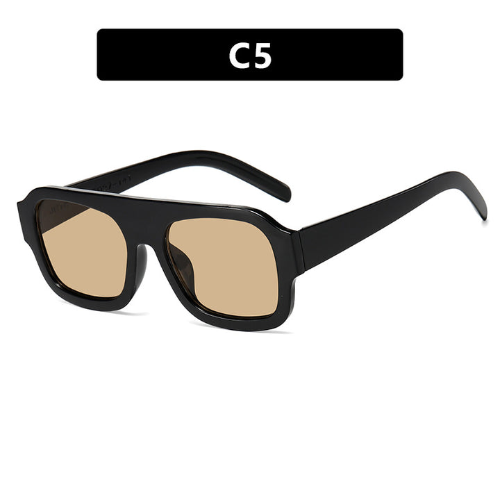 Women's fashionable square sunglasses with eye-catching animal print design Skanto