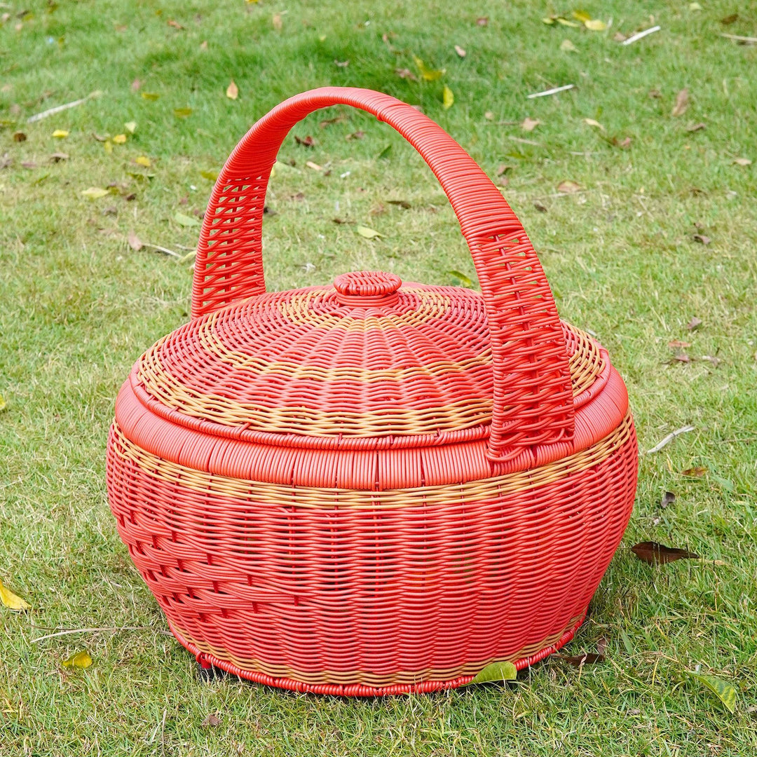 Dame Rattan Oppbevaringskurv med Lokk Skanto