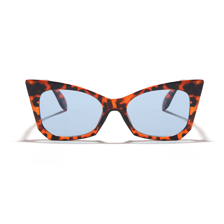 Dame solbrille i trendy katteøye-design med iøynefallende leopardmønster Skanto