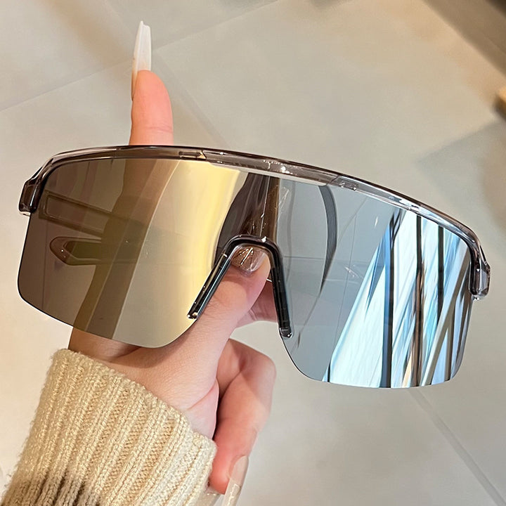 Unisex nan sporty Shield-solbriller med hel visirglass og sklisikre nesepader Skanto