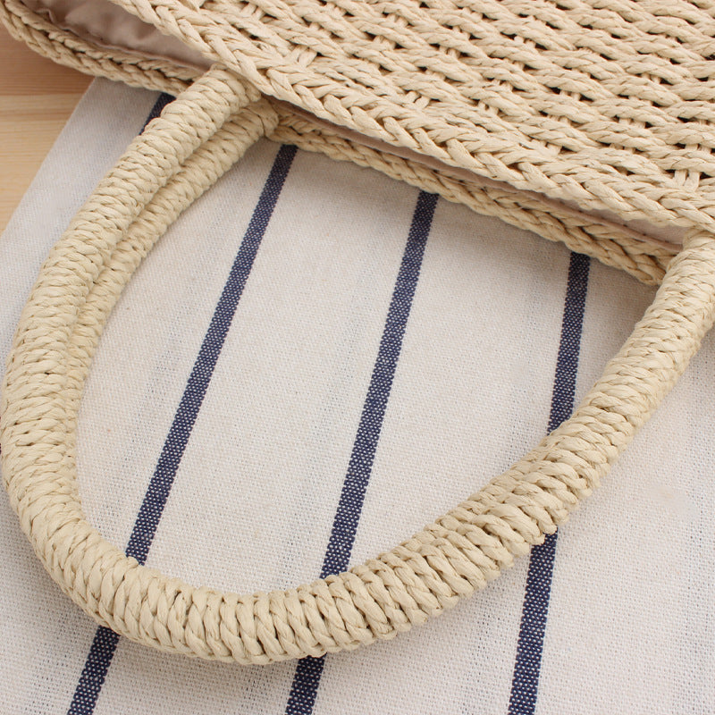 Woven Basket Bag with Handmade Braid Skanto