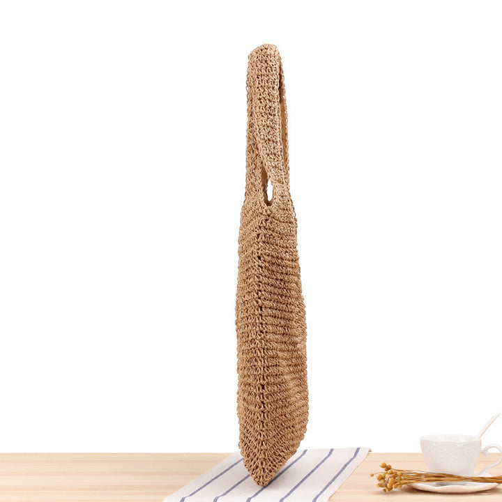 Handwoven tote bag in natural material Skanto