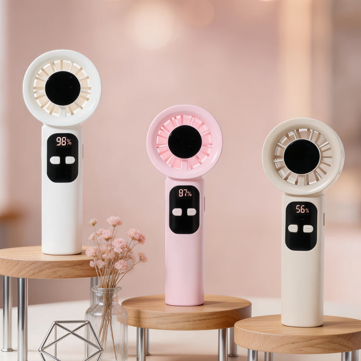 Unisex nan bladløs Mini-Håndvifte med digitalt display og USB-ladefunktion Skanto