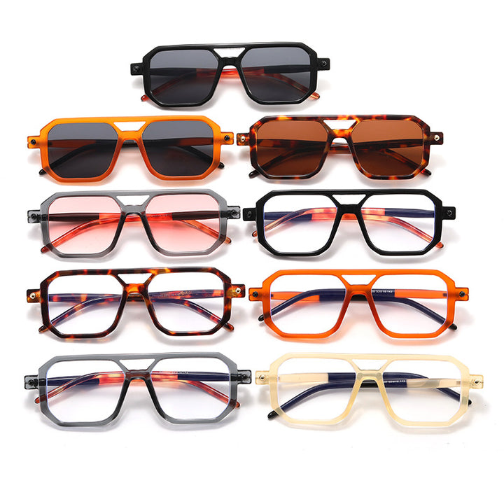 Dame modische Achteck solbrille Skanto