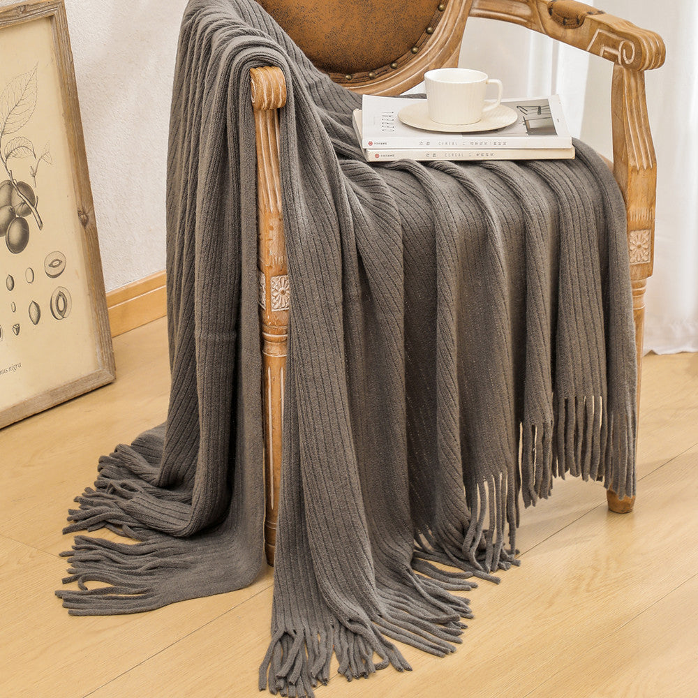 Damer cozy strikket teppe Skanto