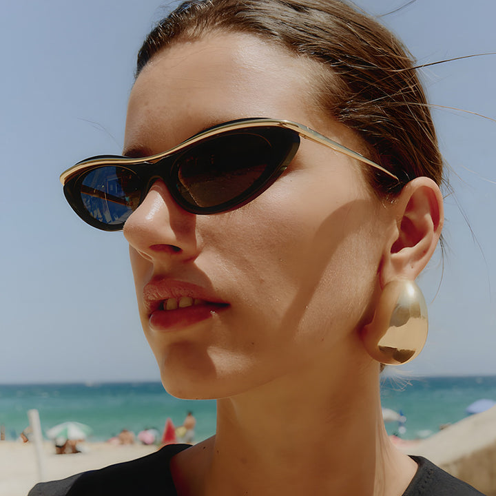 Dame Cat-Eye solbriller med elegant metallramme Skanto