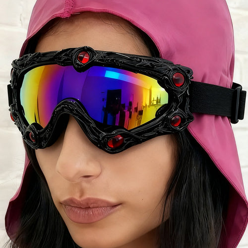 Dame skibrille i futuristisk design med dekorative detaljer Skanto