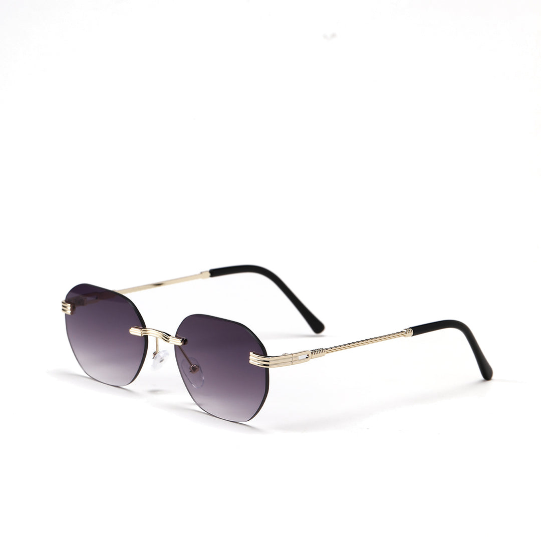 Dame geometrisk solbrille med elegant metallramme Skanto