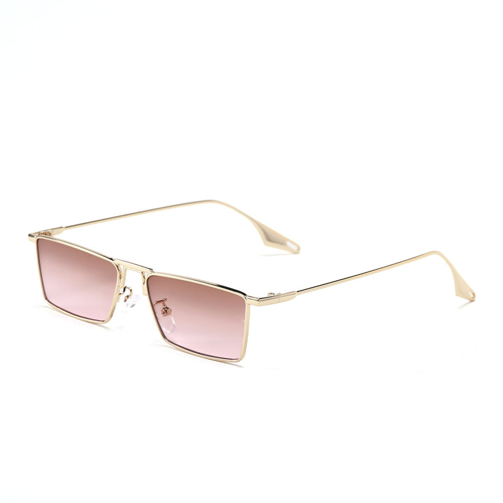 Dame elegant firkantet solbrille med smal metallramme og UV-beskyttelse Skanto