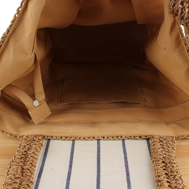 Macrame Tote Bag with Geometric Pattern Skanto