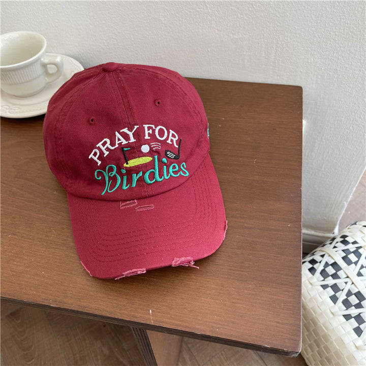 Kvinne Casual Slitt Brodert Baseball Caps Skanto