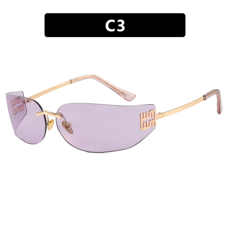 Women's futuristic designer sunglasses with unusual frame and UV protection Skanto