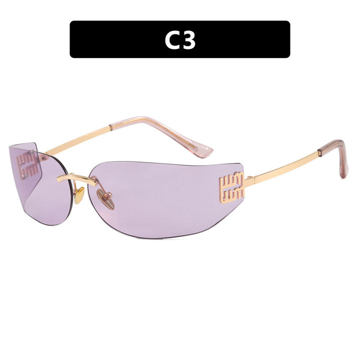 Women's futuristic designer sunglasses with unusual frame and UV protection Skanto
