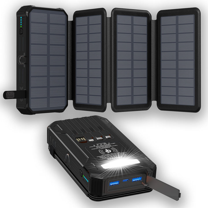 Solcelledrevet Powerbank med hurtigladingsfunksjon fra Skanto