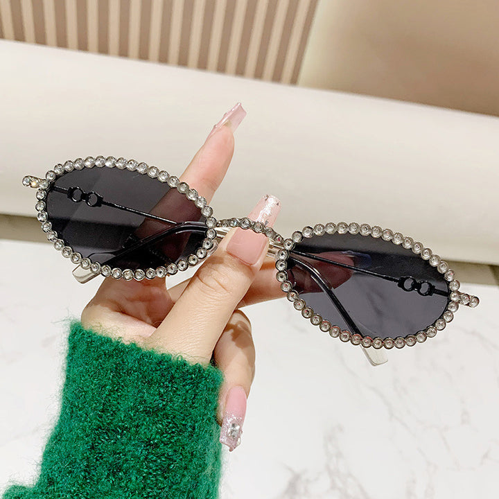 Damen Designer Brille ramme med ekstravagant perleinnramming Skanto