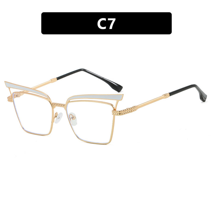 Women's square designer glasses with filigree metal frame Skanto