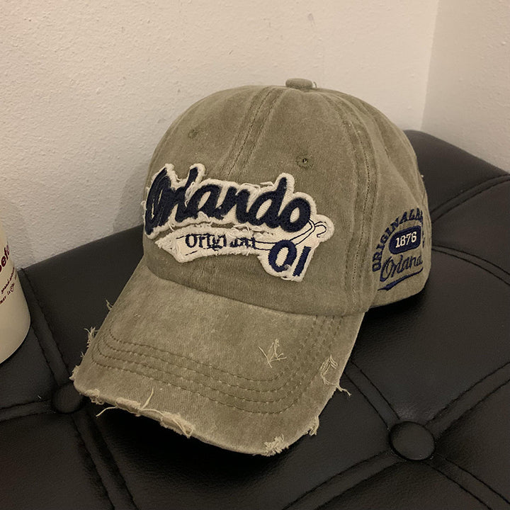 Kvinne Slitt Vintage Brodert Baseball Caps Skanto