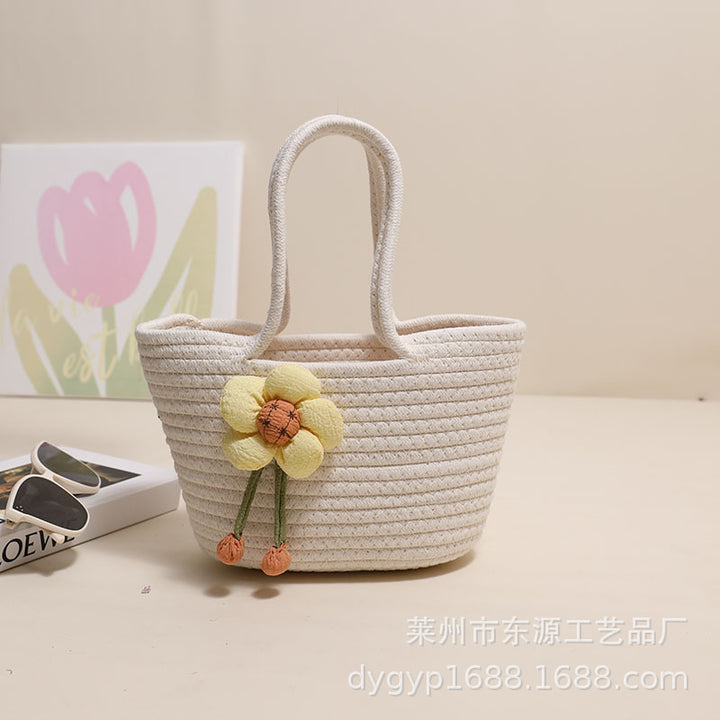 Handmade basket bag with floral accents Skanto