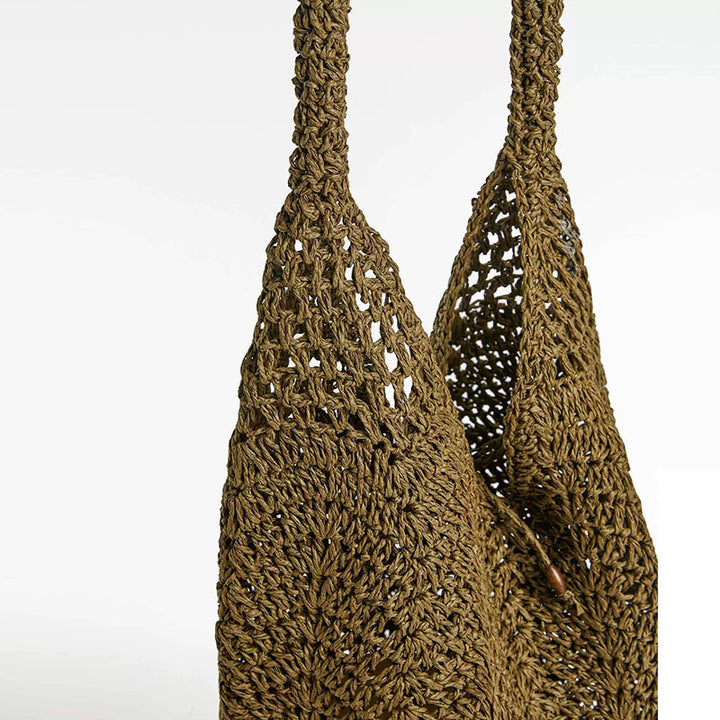 Hand-crocheted tote with deep slit Skanto