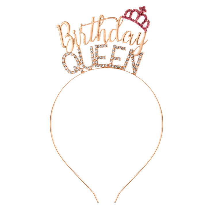 Damer Glitrende Hårbånd med "Birthday Queen"-skrift Skanto
