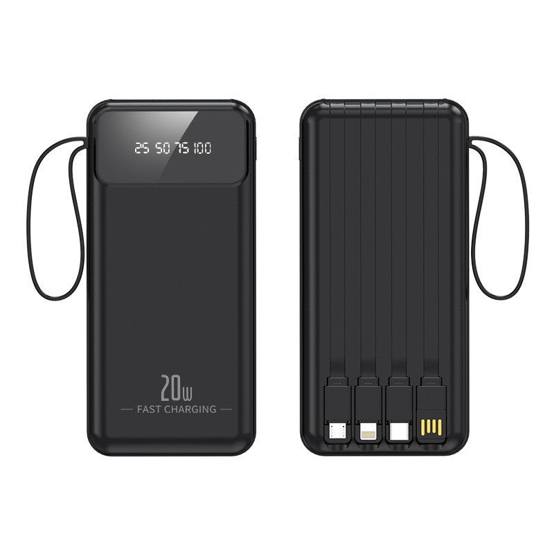 Powerbank med multifunksjonelle ladekabler og digital ladet skjerm Skanto