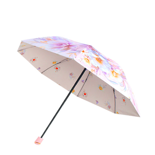 Kvinnes elegant sammenleggbare paraply med blomsterdesign Skanto