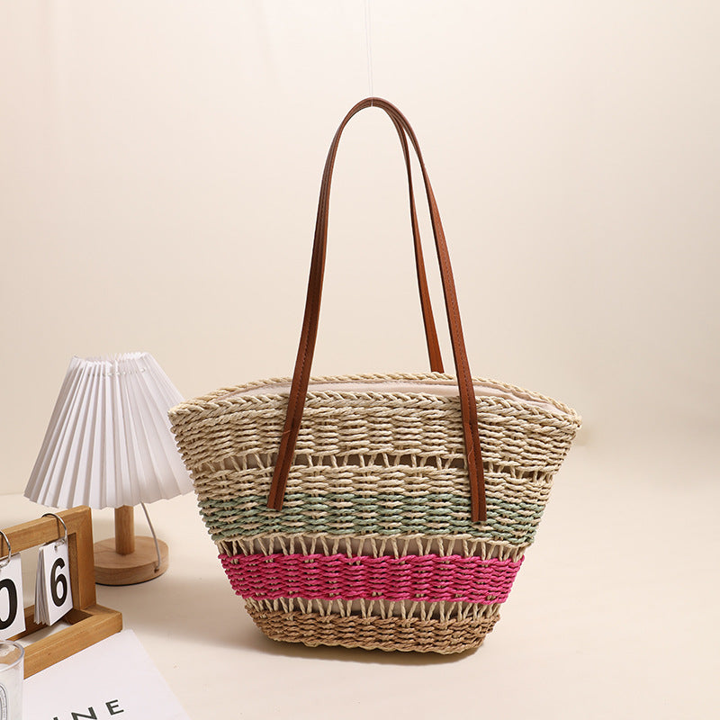 Stylish basket bag with strong leather handles Skanto