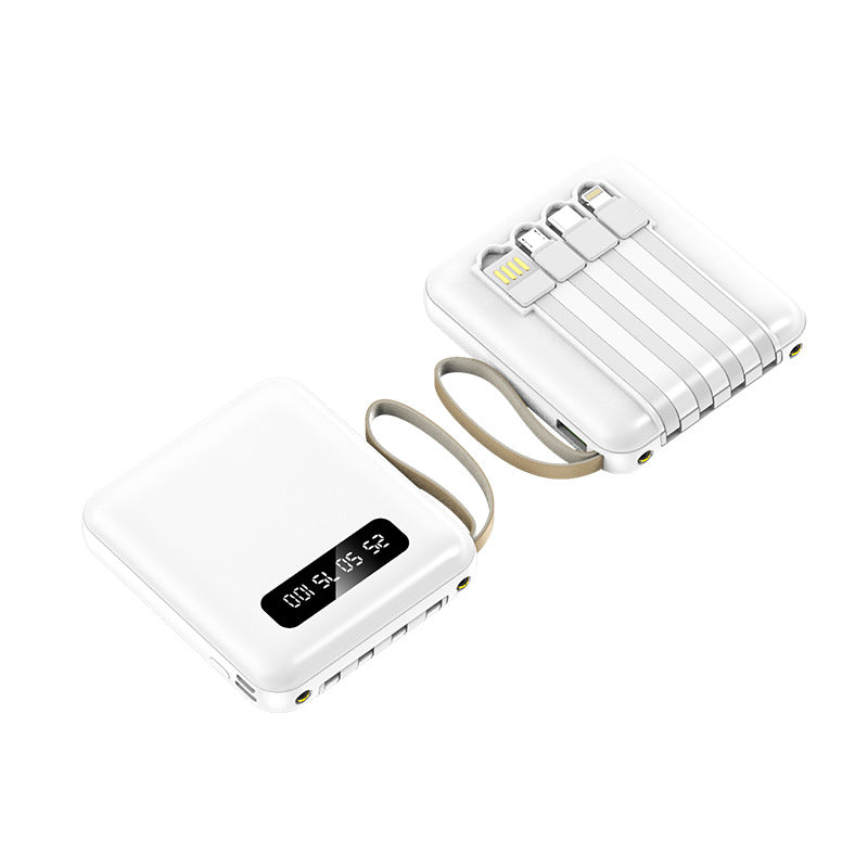 Slim Powerbank med integrerte kabler Skanto