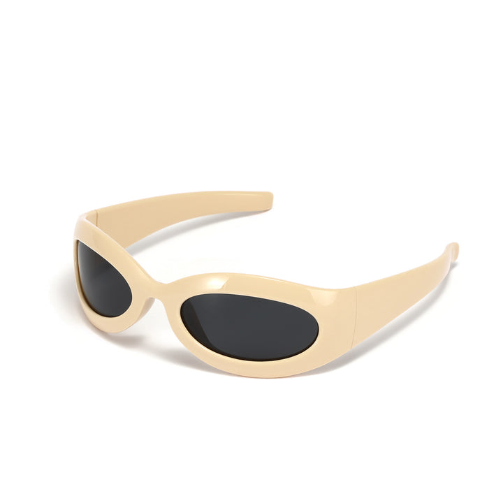 Dame modische retro solbrille i trendy oval design Skanto