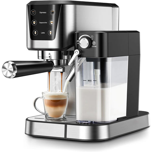 Høytytende espressomaskin med integrert melkeskummer og presis bryggetemperaturkontroll Skanto
