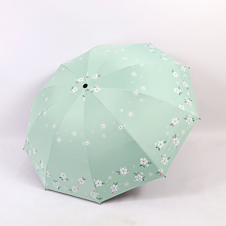 Kvinnes stilige sammenleggbare paraply med blomsterdesign Skanto