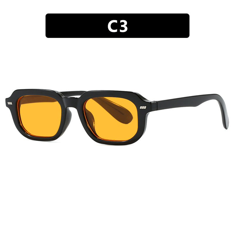 Women's square sunglasses with high-gloss transparent frame and polarized lenses Skanto
